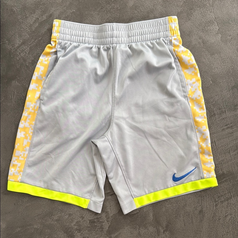 Nike Gray and Yellow Athletic Shorts